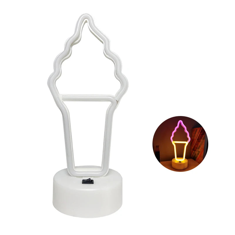 Neon-Schilder mit Sockel, Batterie oder USB, Heimdekoration