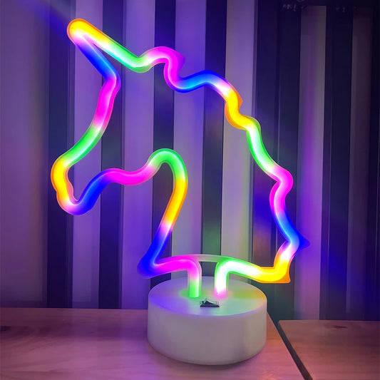 Neon-Schilder mit Sockel, Batterie oder USB, Heimdekoration
