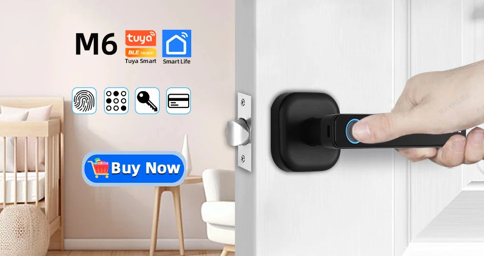 Intelligentes Fingerabdruck-Türschloss, digitales elektronisches Schloss mit Passwort/Schlüssel/IC-Karte/Smart Life/Tuya-App-Entsperren