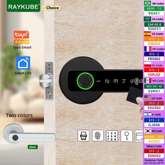 Intelligentes Fingerabdruck-Türschloss, digitales elektronisches Schloss mit Passwort/Schlüssel/IC-Karte/Smart Life/Tuya-App-Entsperren
