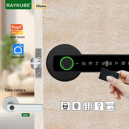 Intelligentes Fingerabdruck-Türschloss, digitales elektronisches Schloss mit Passwort/Schlüssel/IC-Karte/Smart Life/Tuya-App-Entsperren