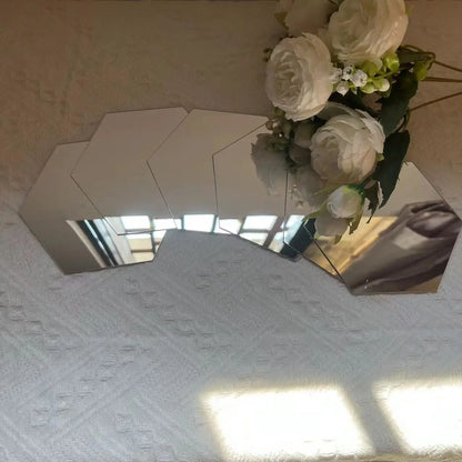 3D Hexagon Spiegel Wandaufkleber TV Hintergrund Wohnzimmer Aufkleber Wanddekor Schlafzimmer Badezimmer Wohnkultur