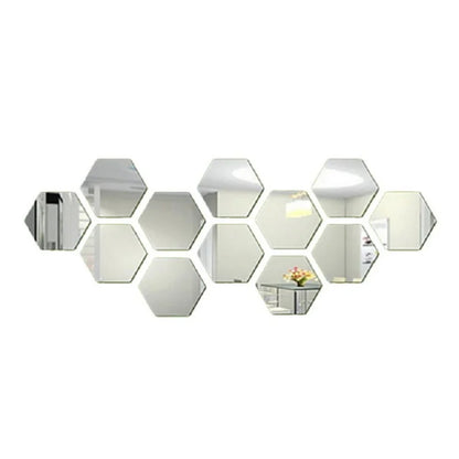 3D Hexagon Spiegel Wandaufkleber TV Hintergrund Wohnzimmer Aufkleber Wanddekor Schlafzimmer Badezimmer Wohnkultur