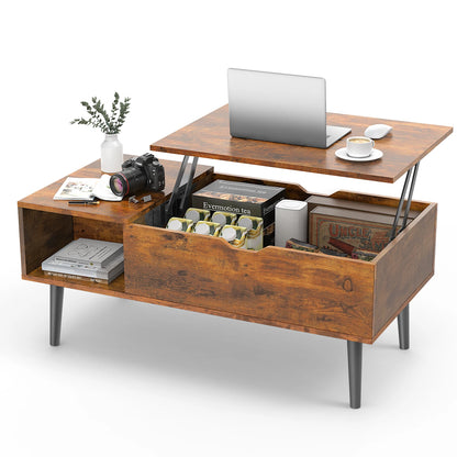 Lift Top Couchtische für Wohnzimmer 39,37"x19,7" Schreibtisch Tee Holz Esstische Verstellbare Ablagefläche Einfaches Anheben oder Absenken