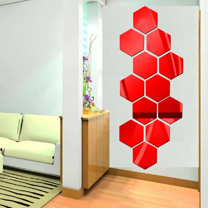 3D Hexagon Spiegel Wandaufkleber TV Hintergrund Wohnzimmer Aufkleber Wanddekor Schlafzimmer Badezimmer Wohnkultur