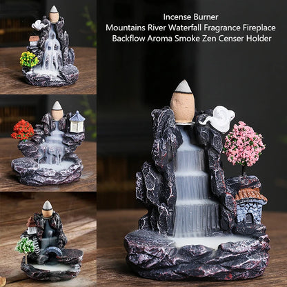 Kreativer Räucherstäbchenhalter aus fließendem Harz im Hochgebirge, Wasserfall-Räuchergefäß, Heim- und Innendekor, Aromatherapie-Ornament
