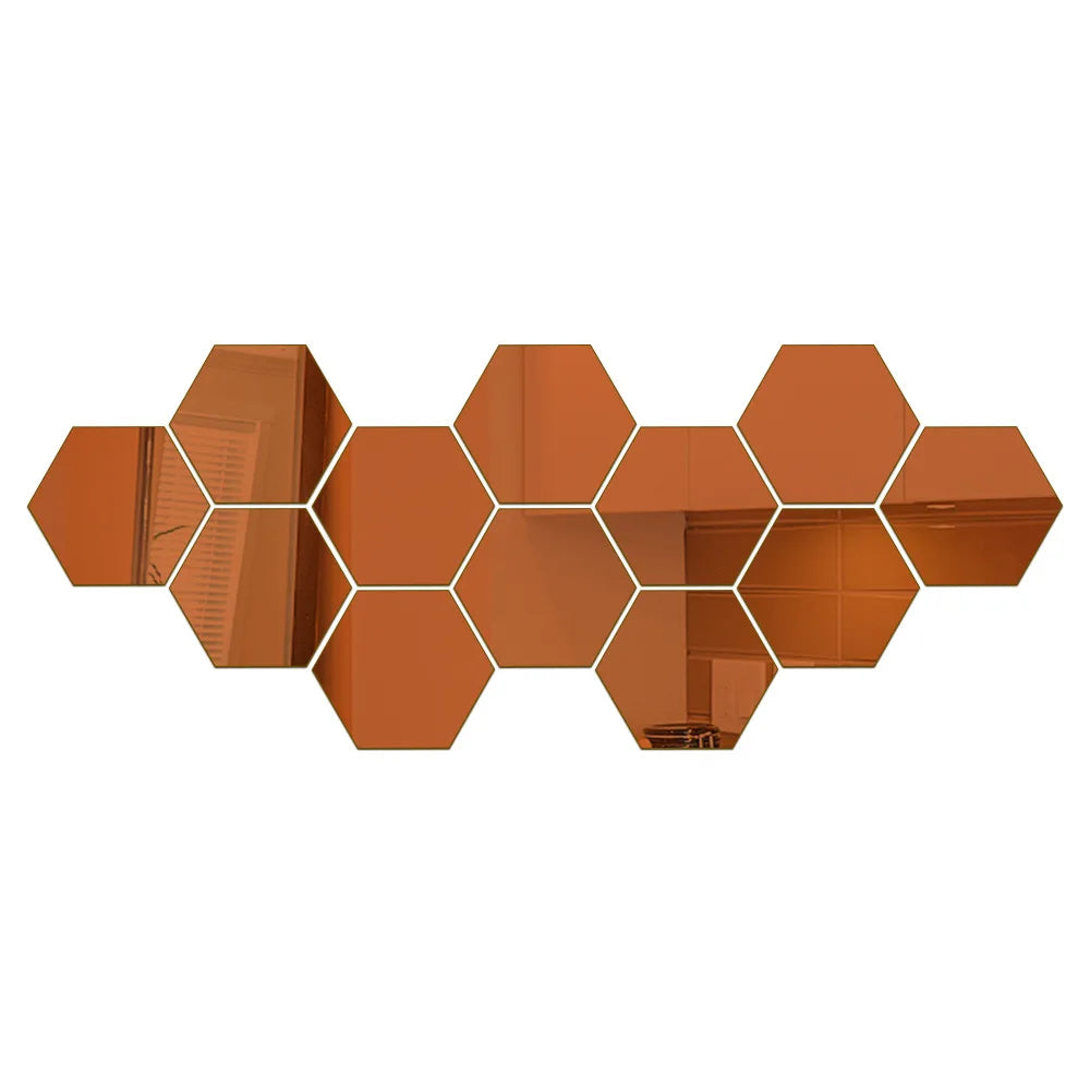 3D Hexagon Spiegel Wandaufkleber TV Hintergrund Wohnzimmer Aufkleber Wanddekor Schlafzimmer Badezimmer Wohnkultur