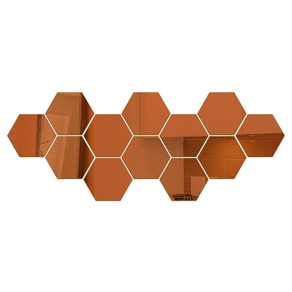 3D Hexagon Spiegel Wandaufkleber TV Hintergrund Wohnzimmer Aufkleber Wanddekor Schlafzimmer Badezimmer Wohnkultur