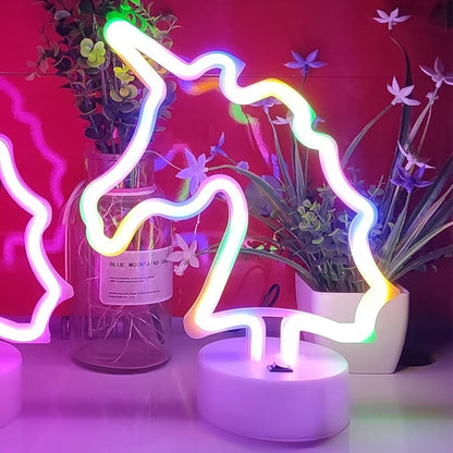 Neon-Schilder mit Sockel, Batterie oder USB, Heimdekoration