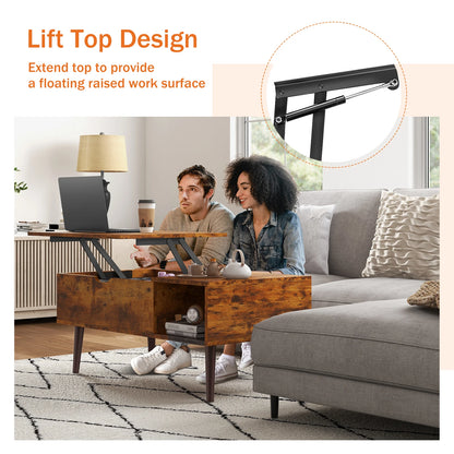 Lift Top Couchtische für Wohnzimmer 39,37"x19,7" Schreibtisch Tee Holz Esstische Verstellbare Ablagefläche Einfaches Anheben oder Absenken