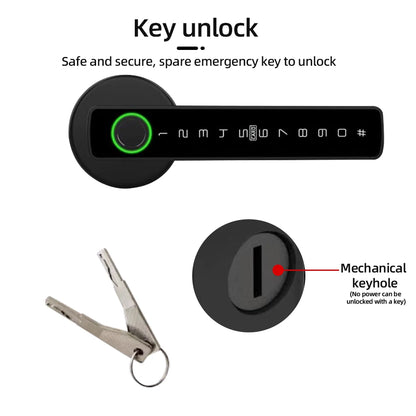 Intelligentes Fingerabdruck-Türschloss, digitales elektronisches Schloss mit Passwort/Schlüssel/IC-Karte/Smart Life/Tuya-App-Entsperren