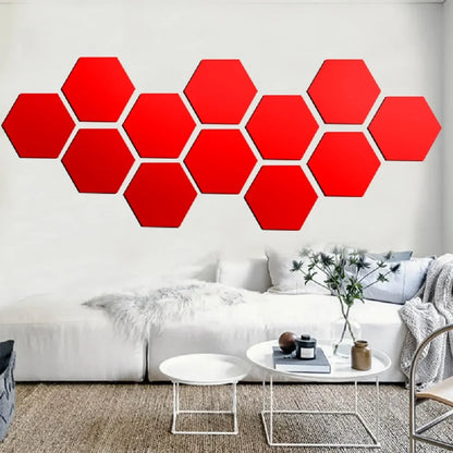 3D Hexagon Spiegel Wandaufkleber TV Hintergrund Wohnzimmer Aufkleber Wanddekor Schlafzimmer Badezimmer Wohnkultur