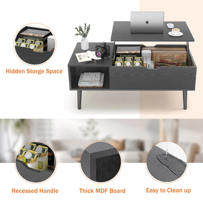 Lift Top Couchtische für Wohnzimmer 39,37"x19,7" Schreibtisch Tee Holz Esstische Verstellbare Ablagefläche Einfaches Anheben oder Absenken