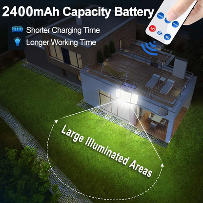 Solarleuchte für den Außenbereich, 328/348 LEDs, integrierter superheller Bewegungssensor, starke Leistung, IP65 wasserdicht, 3 Betriebsmodi, Gartenwand