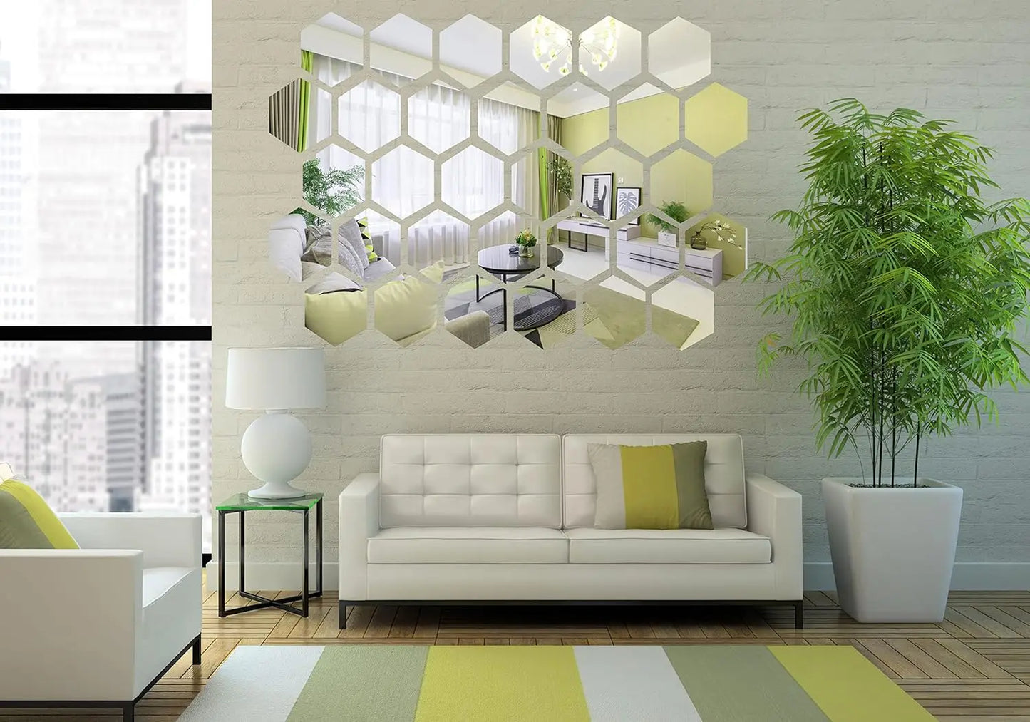 3D Hexagon Spiegel Wandaufkleber TV Hintergrund Wohnzimmer Aufkleber Wanddekor Schlafzimmer Badezimmer Wohnkultur