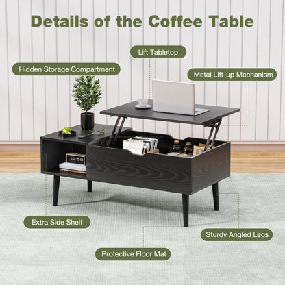 Lift Top Couchtische für Wohnzimmer 39,37"x19,7" Schreibtisch Tee Holz Esstische Verstellbare Ablagefläche Einfaches Anheben oder Absenken