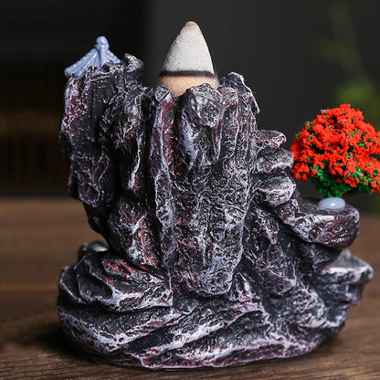 Kreativer Räucherstäbchenhalter aus fließendem Harz im Hochgebirge, Wasserfall-Räuchergefäß, Heim- und Innendekor, Aromatherapie-Ornament