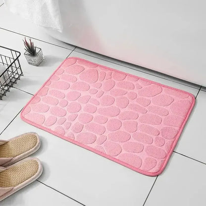 Geprägter Faserteppich, Antirutschmatte für Badezimmer und Wohnzimmer, Kieselstein-Bodenmatte.
