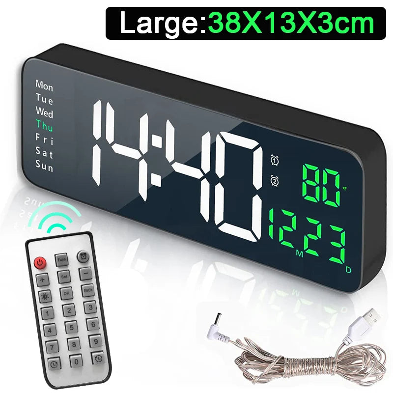 Wandmontierte digitale Wanduhr mit Fernbedienung