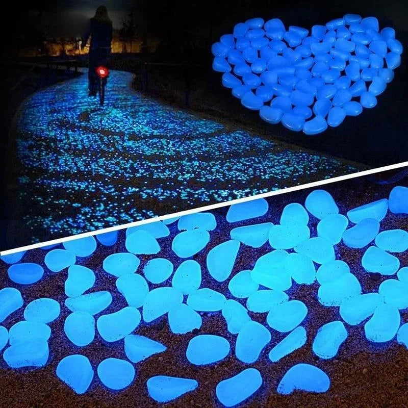 Leuchtende Steine, die im Dunkeln leuchten, Kieselsteine, leuchtende Steine, Gehwege im Freien, Hausgarten, Hofdekoration, Aquarium, Kieselsteine
