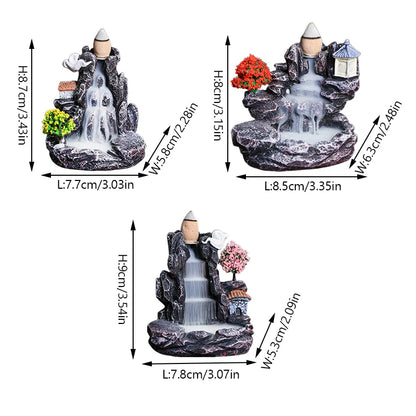 Kreativer Räucherstäbchenhalter aus fließendem Harz im Hochgebirge, Wasserfall-Räuchergefäß, Heim- und Innendekor, Aromatherapie-Ornament