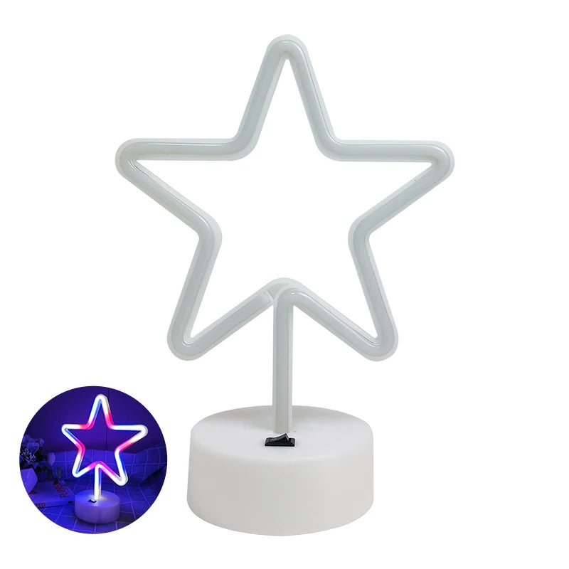 Neon-Schilder mit Sockel, Batterie oder USB, Heimdekoration