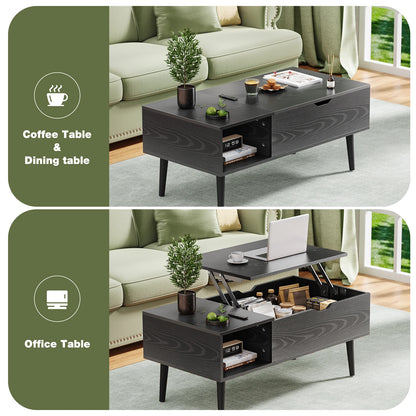 Lift Top Couchtische für Wohnzimmer 39,37"x19,7" Schreibtisch Tee Holz Esstische Verstellbare Ablagefläche Einfaches Anheben oder Absenken