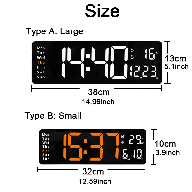 Wandmontierte digitale Wanduhr mit Fernbedienung
