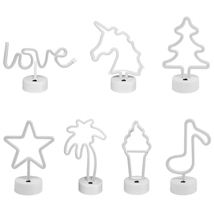 Neon-Schilder mit Sockel, Batterie oder USB, Heimdekoration