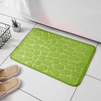 Geprägter Faserteppich, Antirutschmatte für Badezimmer und Wohnzimmer, Kieselstein-Bodenmatte.