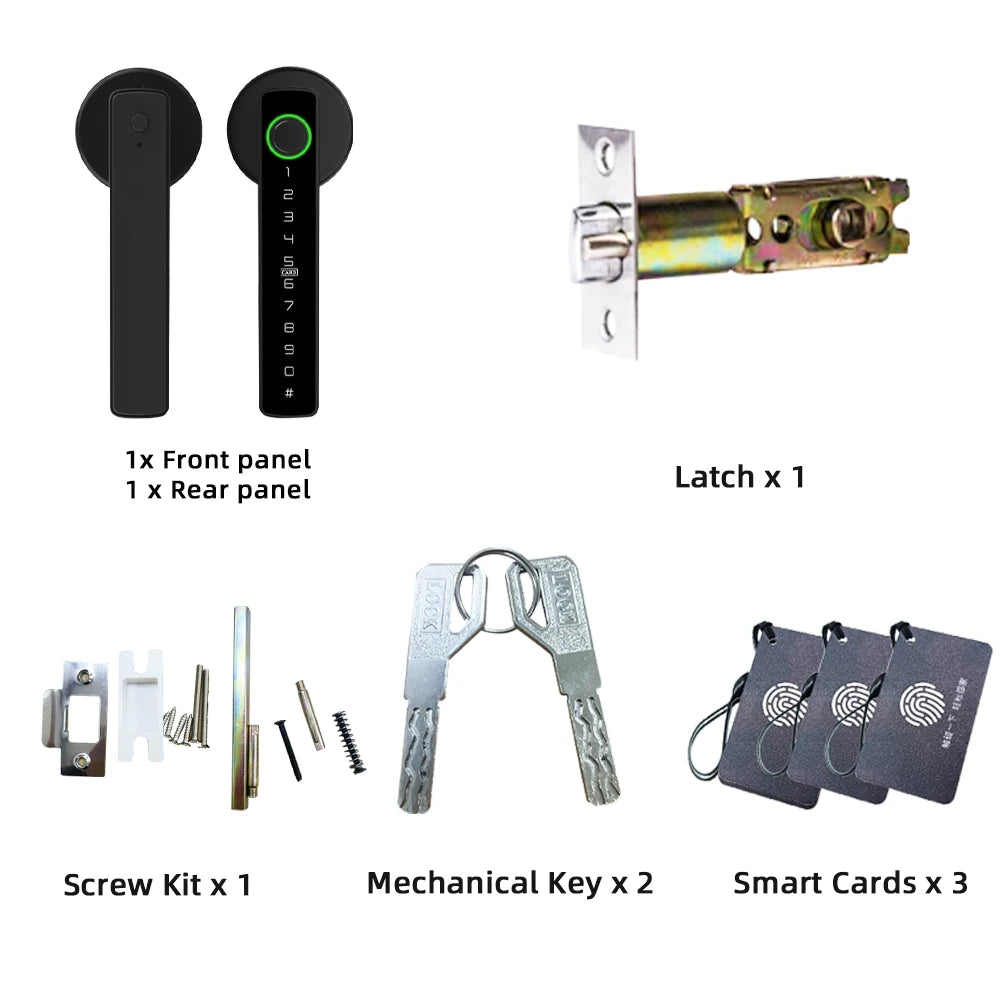 Intelligentes Fingerabdruck-Türschloss, digitales elektronisches Schloss mit Passwort/Schlüssel/IC-Karte/Smart Life/Tuya-App-Entsperren