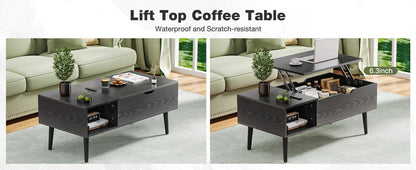 Lift Top Couchtische für Wohnzimmer 39,37"x19,7" Schreibtisch Tee Holz Esstische Verstellbare Ablagefläche Einfaches Anheben oder Absenken