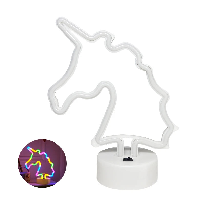 Neon-Schilder mit Sockel, Batterie oder USB, Heimdekoration