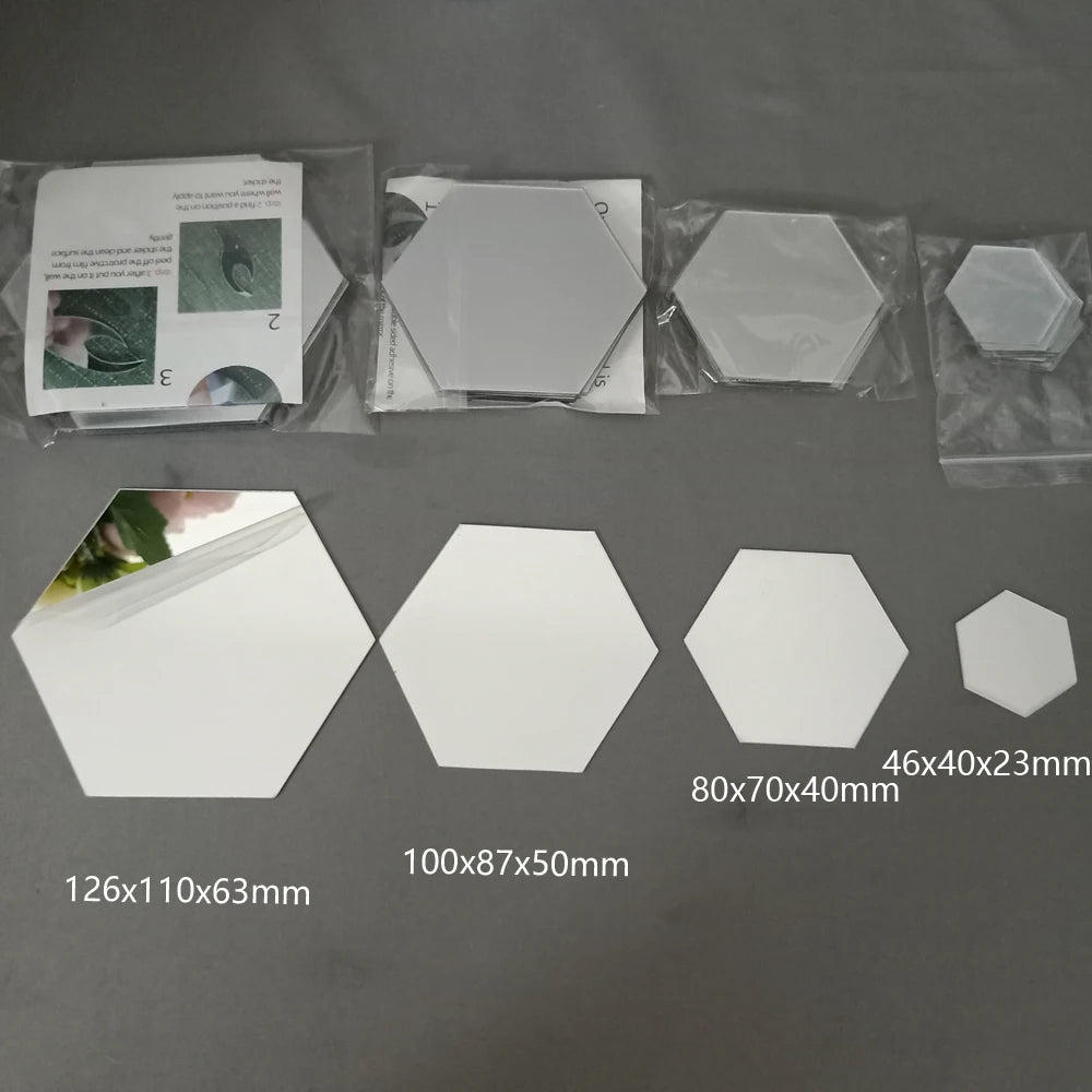 3D Hexagon Spiegel Wandaufkleber TV Hintergrund Wohnzimmer Aufkleber Wanddekor Schlafzimmer Badezimmer Wohnkultur