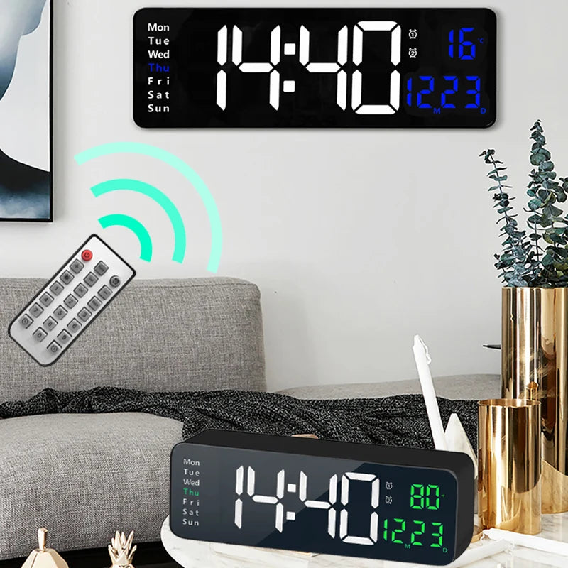 Wandmontierte digitale Wanduhr mit Fernbedienung
