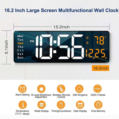 Wandmontierte digitale Wanduhr mit Fernbedienung