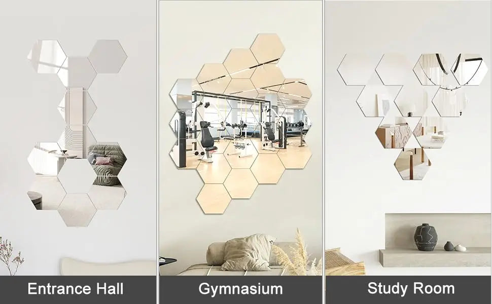 3D Hexagon Spiegel Wandaufkleber TV Hintergrund Wohnzimmer Aufkleber Wanddekor Schlafzimmer Badezimmer Wohnkultur