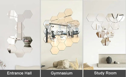 3D Hexagon Spiegel Wandaufkleber TV Hintergrund Wohnzimmer Aufkleber Wanddekor Schlafzimmer Badezimmer Wohnkultur