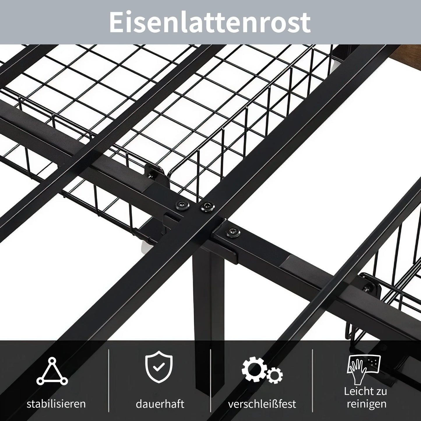 160×200 cm Polsterbett, Bettkastenbett mit LED-Kopfteil und USB-Anschluss, mit 4 Schubladen und Metallbettrahmen