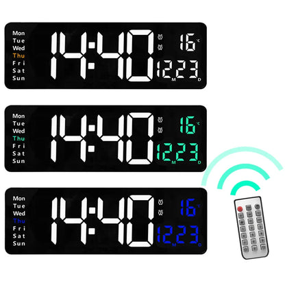 Wandmontierte digitale Wanduhr mit Fernbedienung